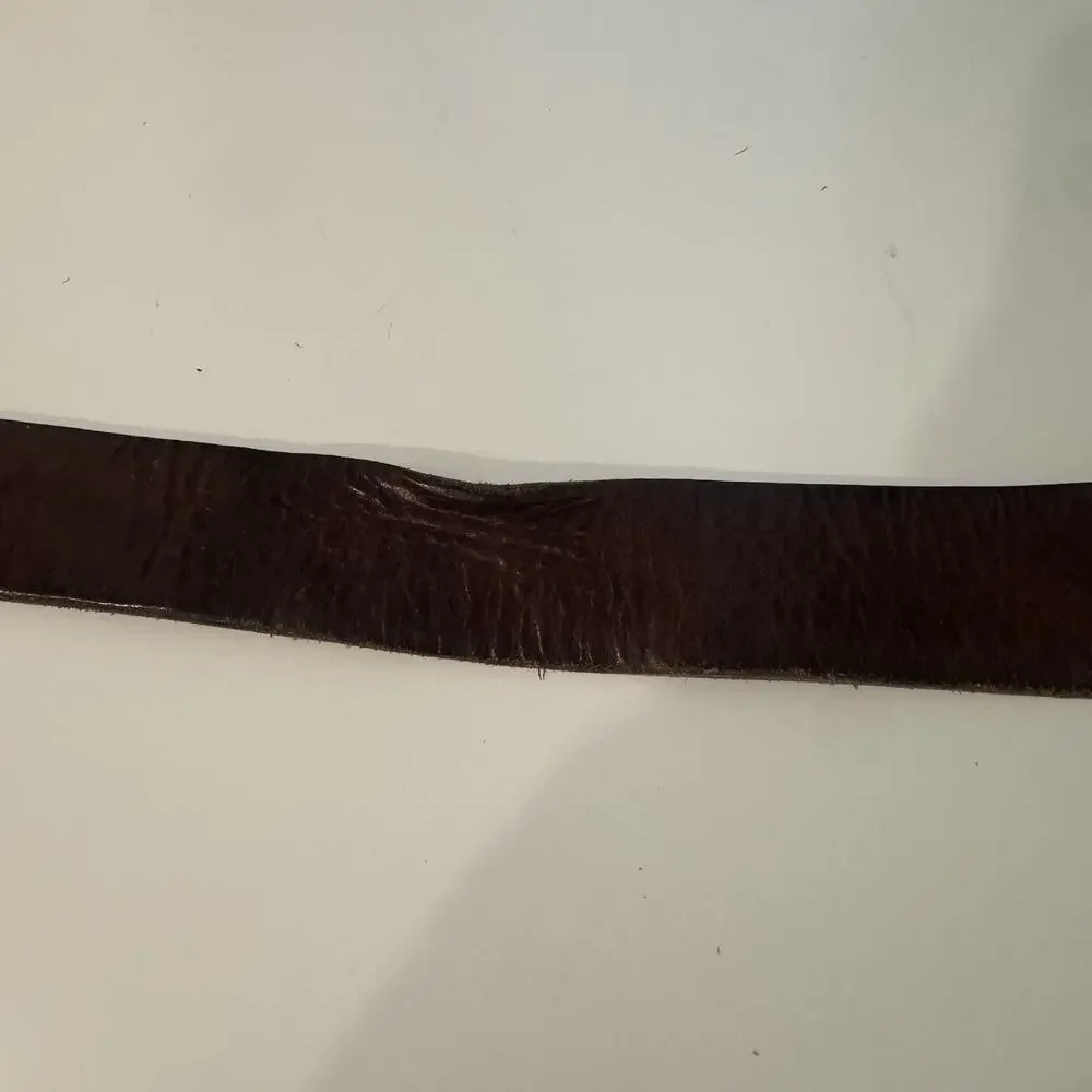Vtg American Eagle Leather Belt Sz 30 Flying Eagle Graphic Print Wide Brown